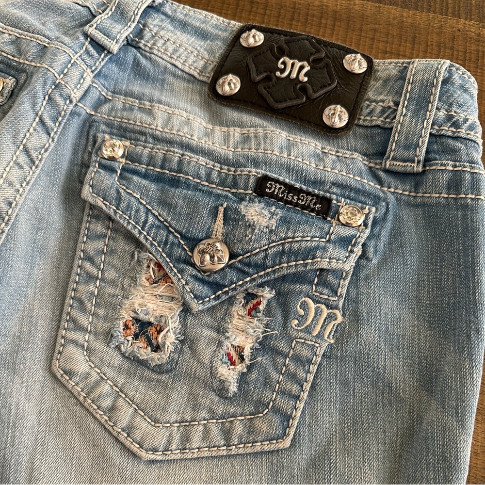 Miss Me Blue Embellished skinny Jeans